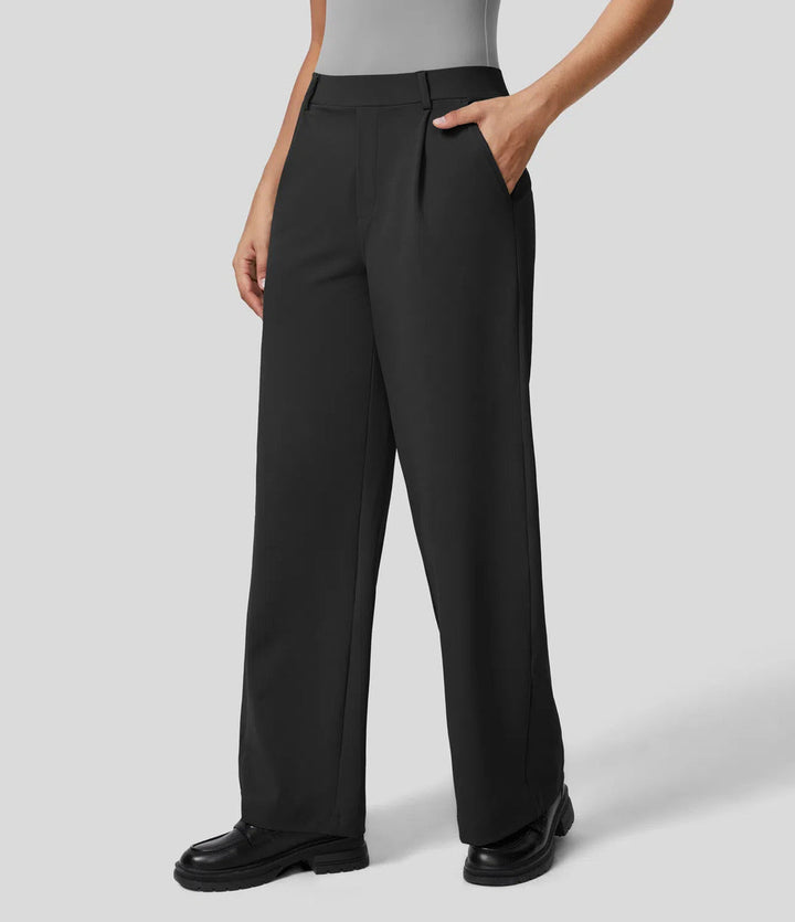 FLEX – High Waisted Wrinkle Free Wide Leg Trousers