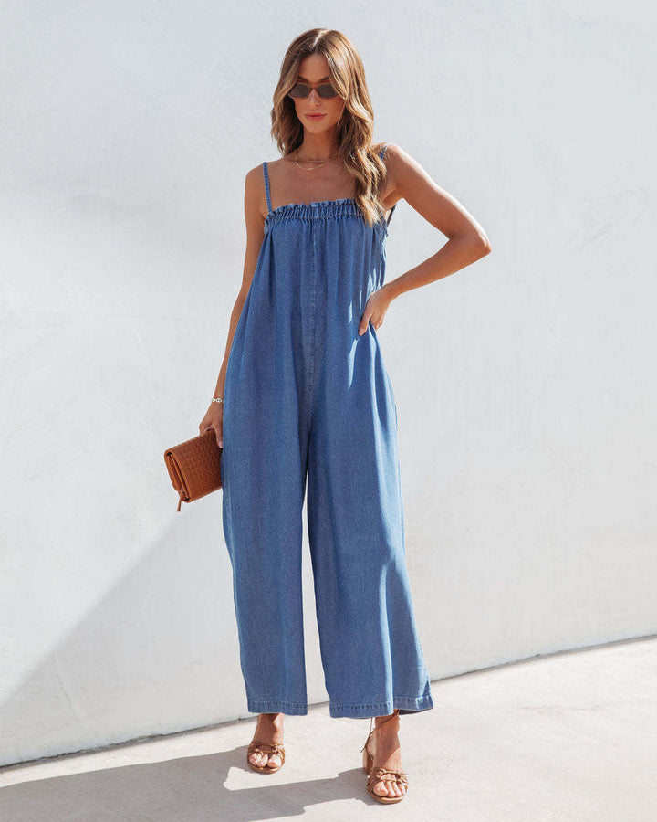 KIANA - Vintage Denim Jumpsuit with Relaxed Fit