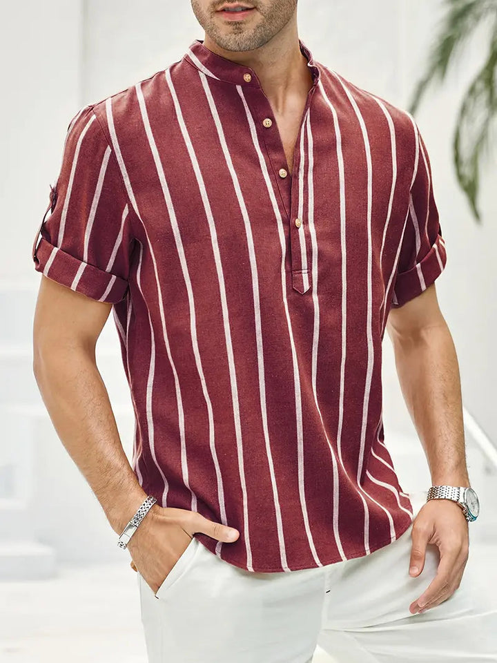 TAYLEN – Classic Striped Button-Up Shirt