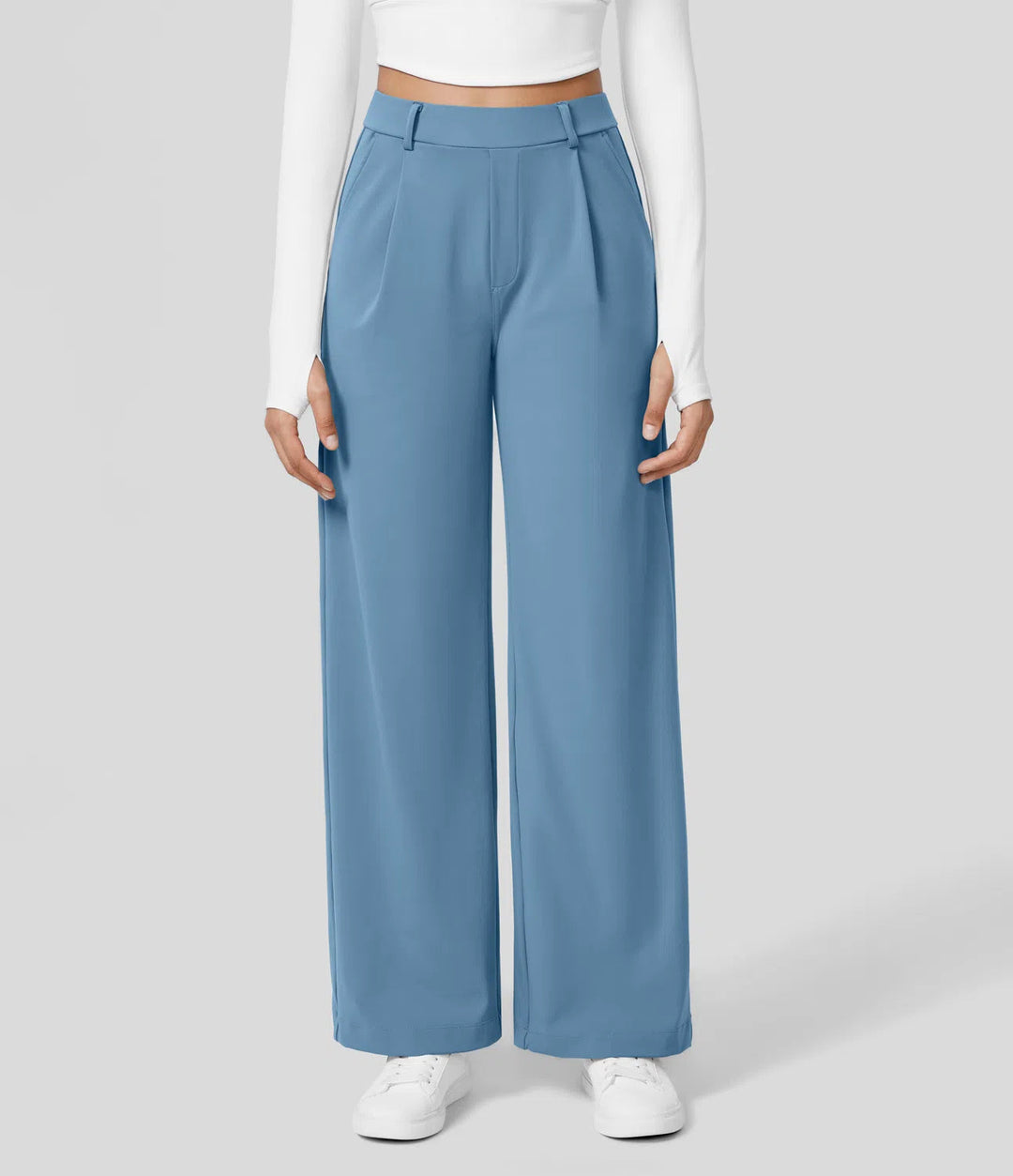 FLEX – High Waisted Wrinkle Free Wide Leg Trousers