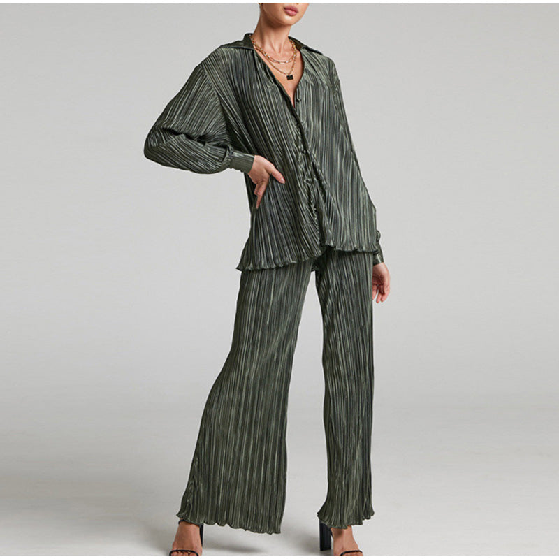 KATANA - Women's Oversized Pleated Shirt & Trousers Set