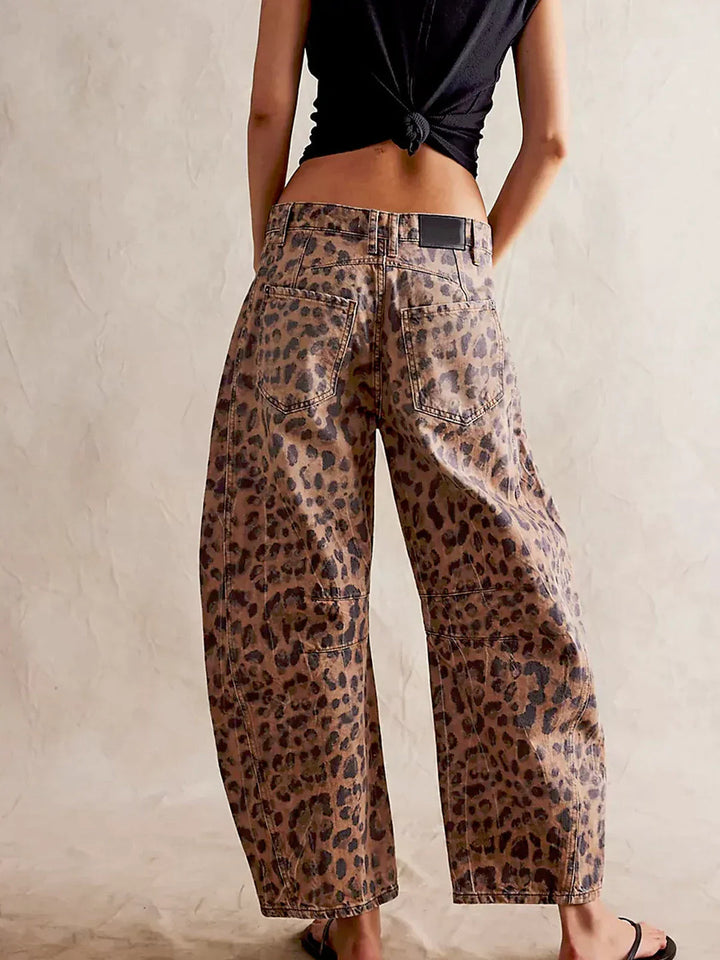 NAIMA – Women's Leopard Wide-Leg Jeans