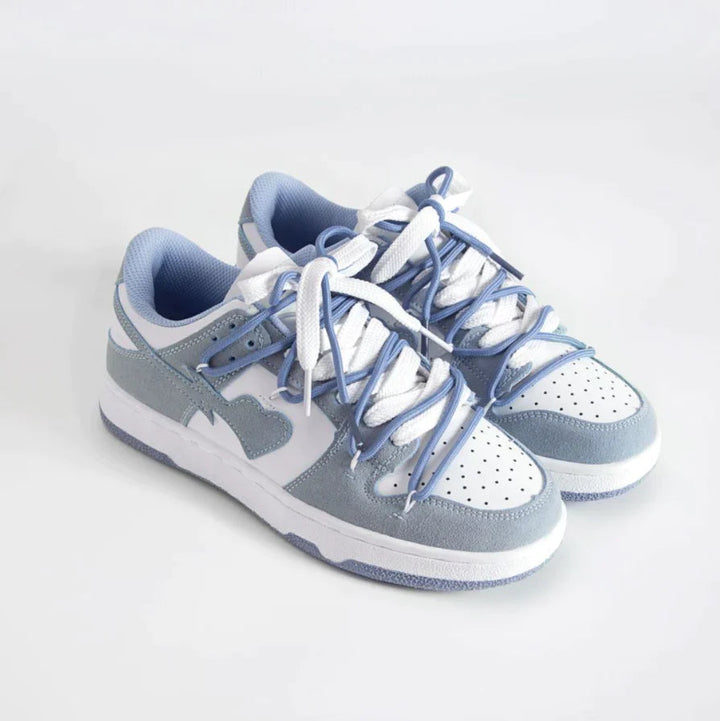 LINA – Blue Heart Lace-Up Sneakers