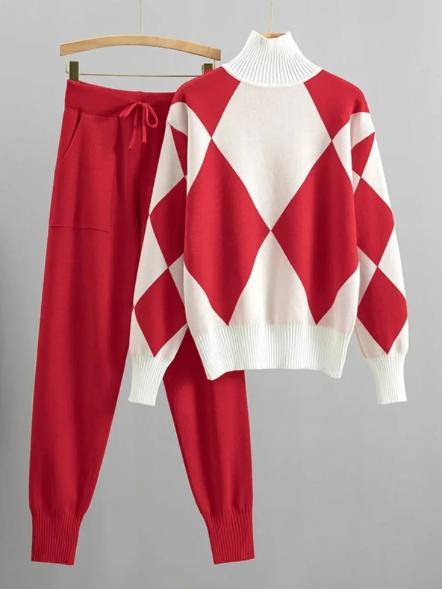 TESS - Knitted Geometric Two-Piece Set
