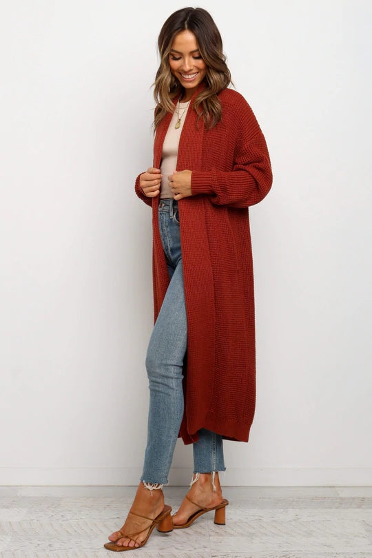 BERLIN  - Women's Longline Knit Open Cardigan