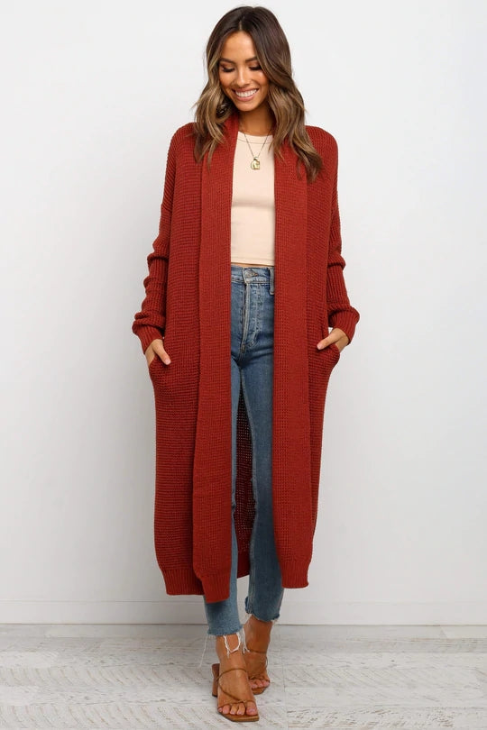 BERLIN  - Women's Longline Knit Open Cardigan