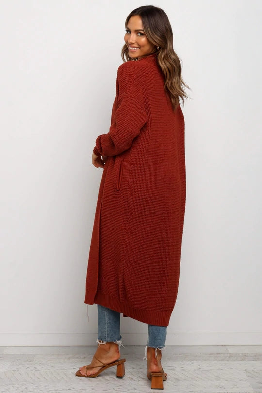 BERLIN  - Women's Longline Knit Open Cardigan