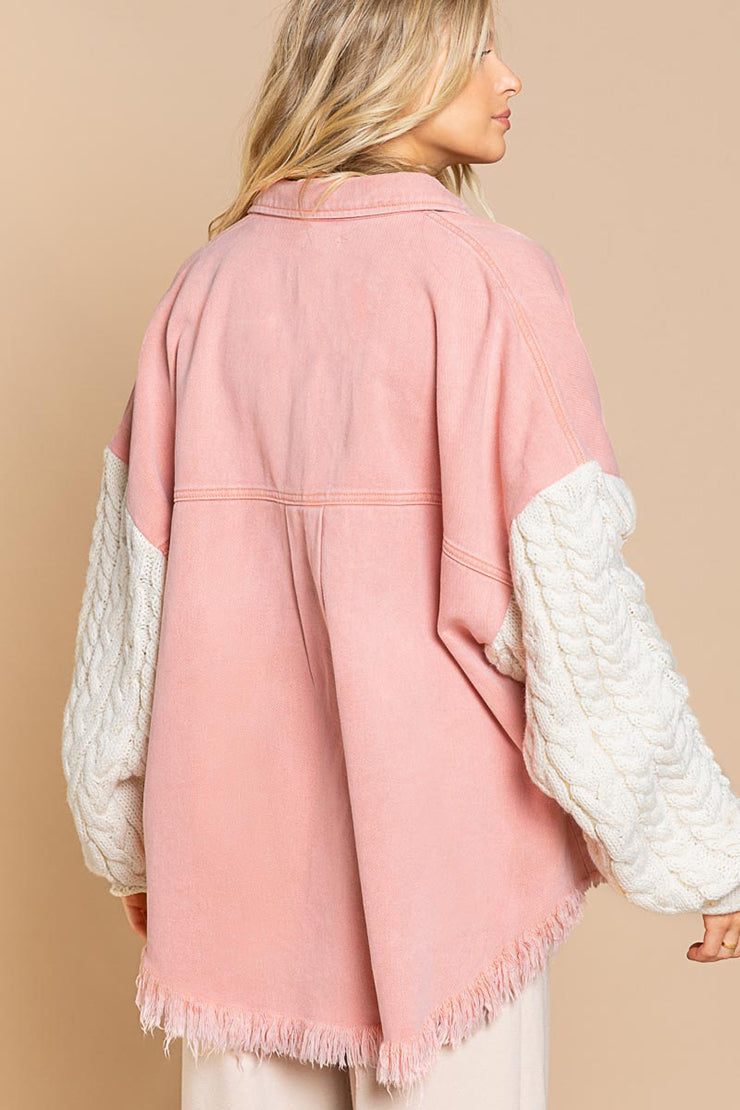 AKACIA – Denim Knit-Sleeve Jacket
