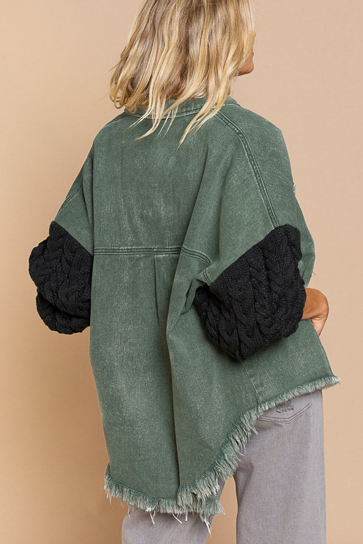 AKACIA – Denim Knit-Sleeve Jacket