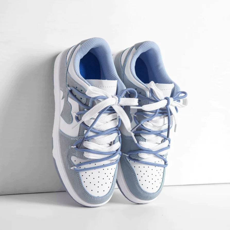 LINA – Blue Heart Lace-Up Sneakers