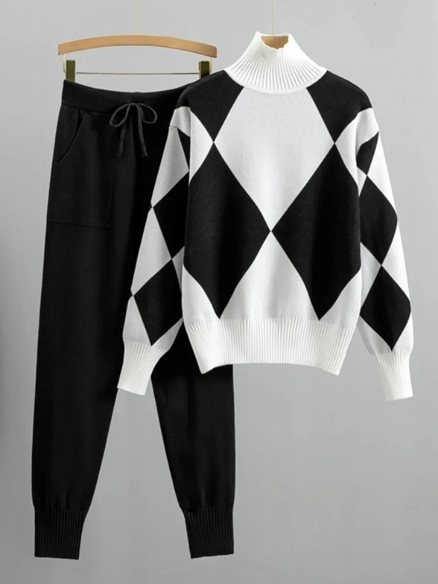 TESS - Knitted Geometric Two-Piece Set