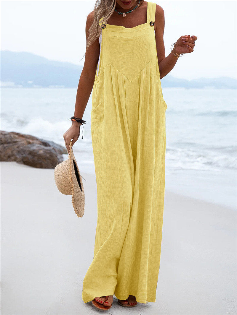 MARR-  Women's Loose-Fit Linen Jumpsuit