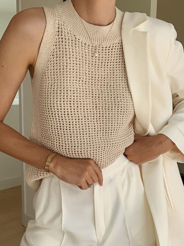 KORI - Relaxed Knit Sleeveless Textured Summer Top