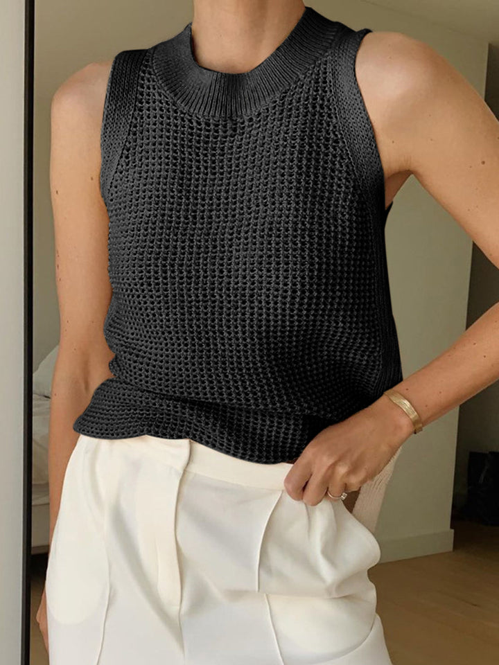 KORI - Relaxed Knit Sleeveless Textured Summer Top