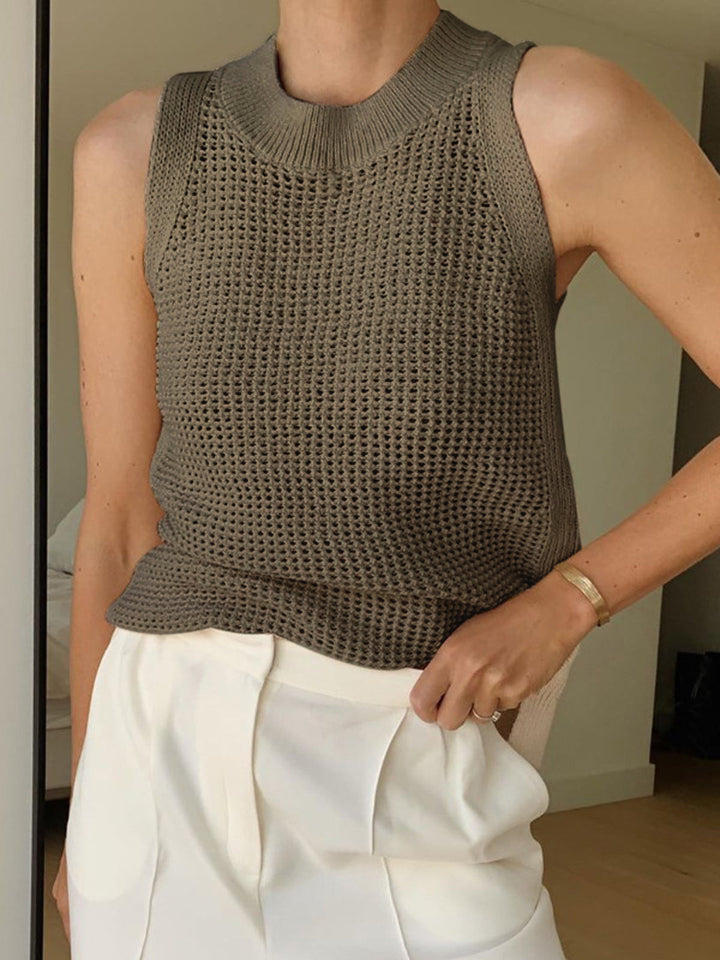 KORI - Relaxed Knit Sleeveless Textured Summer Top