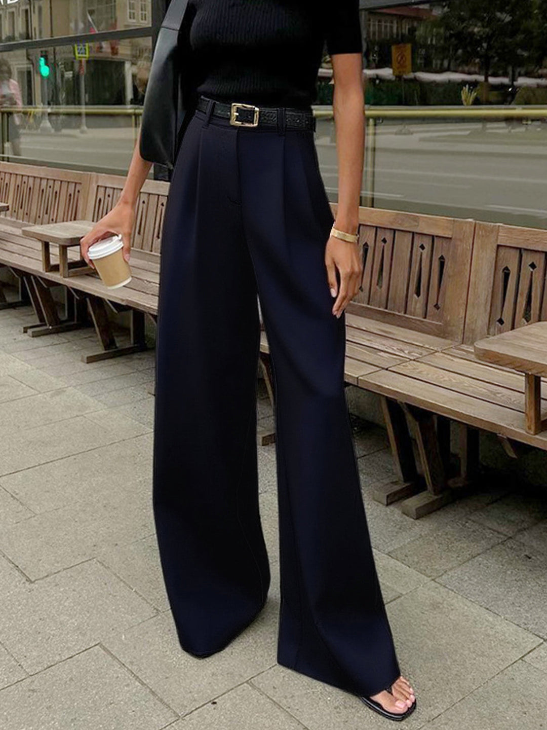 TAU - Classic High-Waist Wide Leg Pants