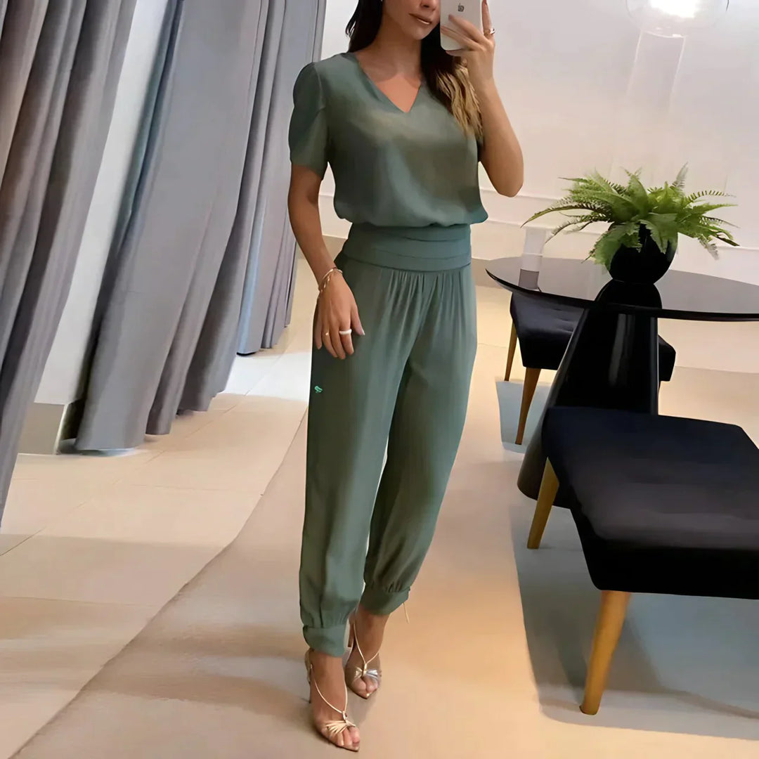 ISLAK – Women's Summer Set with Puff Sleeve Top