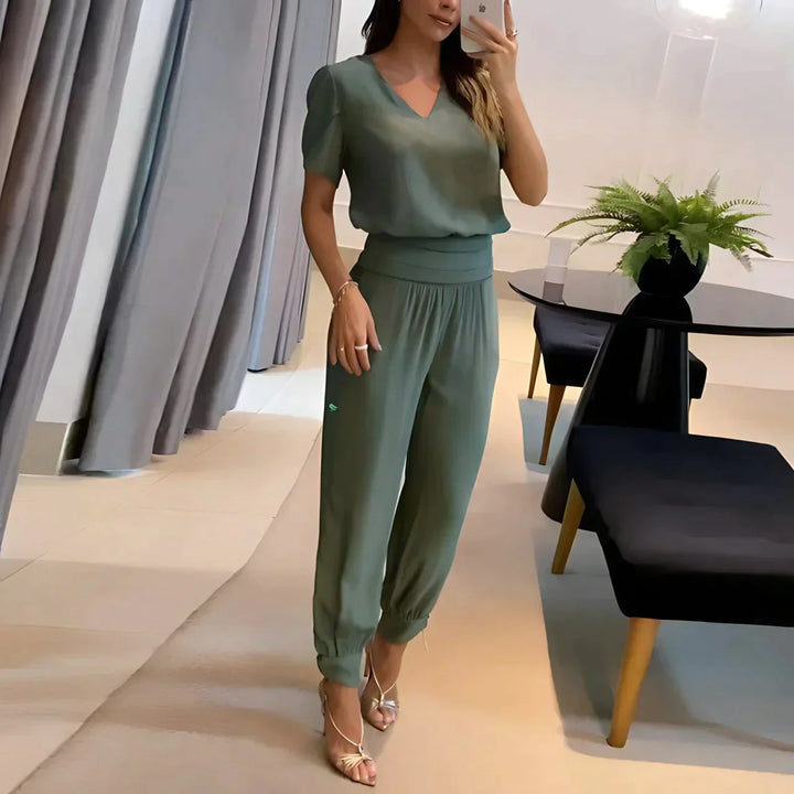 ISLAK – Women's Summer Set with Puff Sleeve Top