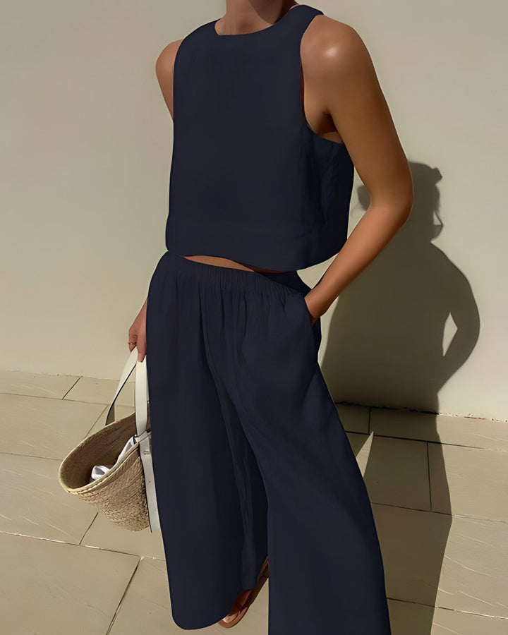 MAELIE – Linen Blend Two-Piece Set for Women