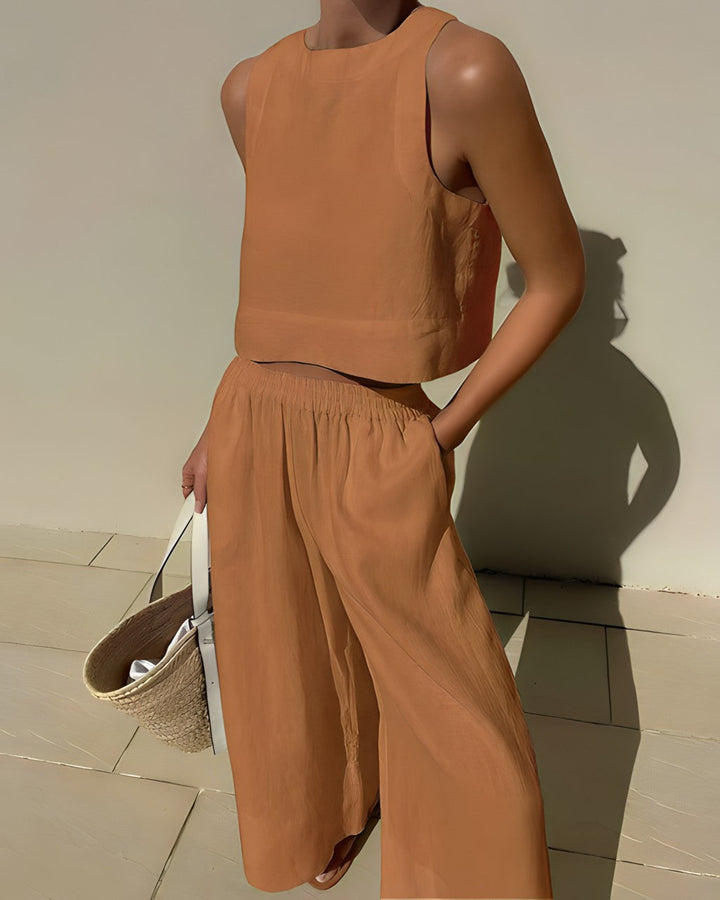 MAELIE – Linen Blend Two-Piece Set for Women