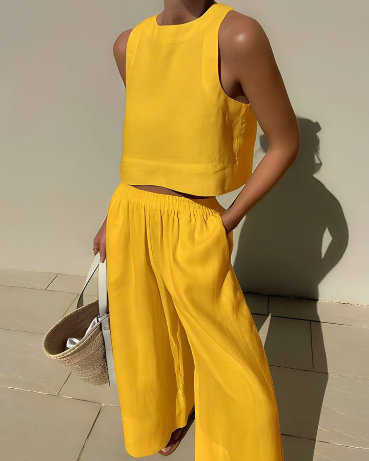 MAELIE – Linen Blend Two-Piece Set for Women