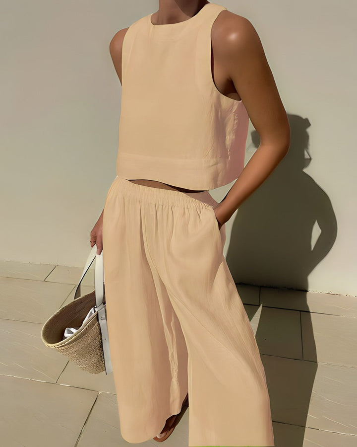 MAELIE – Linen Blend Two-Piece Set for Women