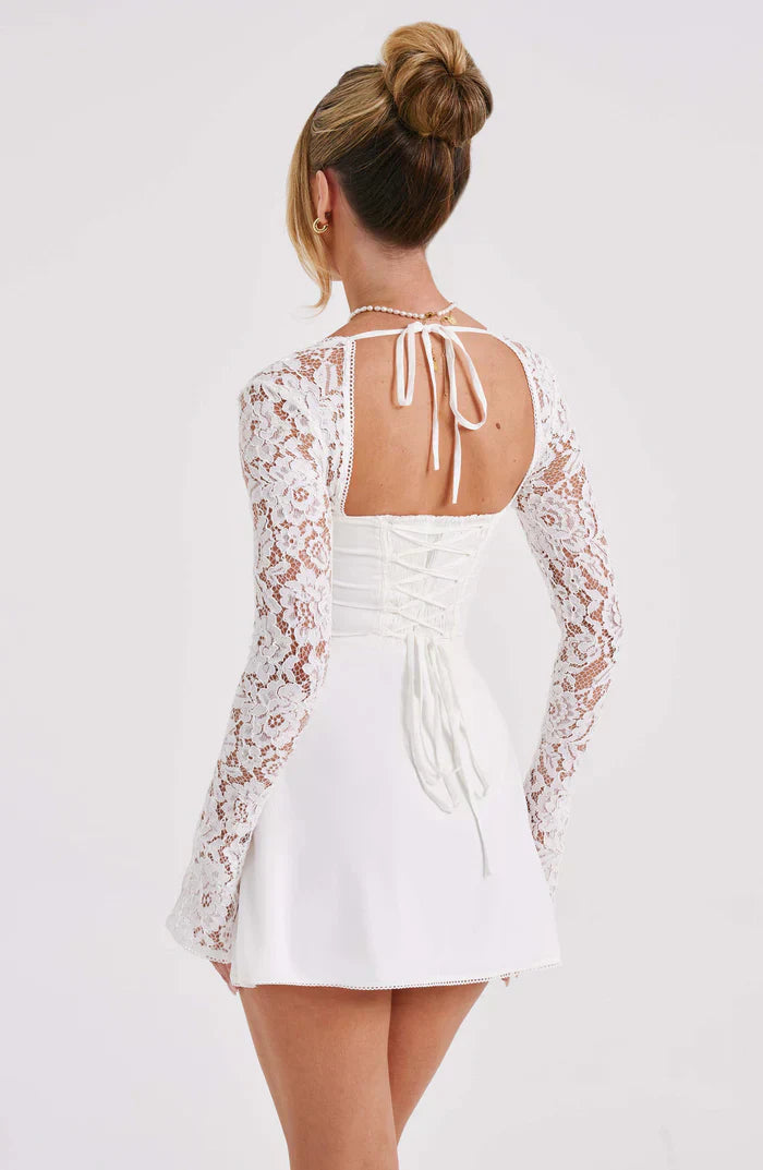 WREN - Lace Corset Long Sleeve Mini Dress