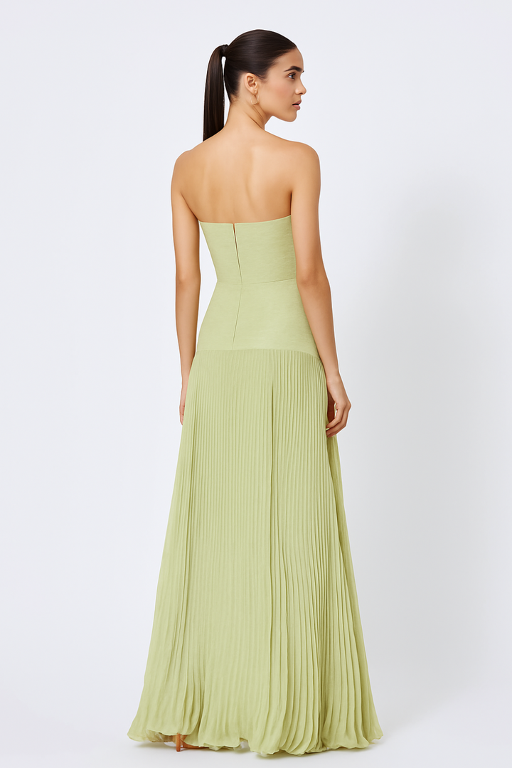 UMINA – Strapless Pleated Maxi Dress