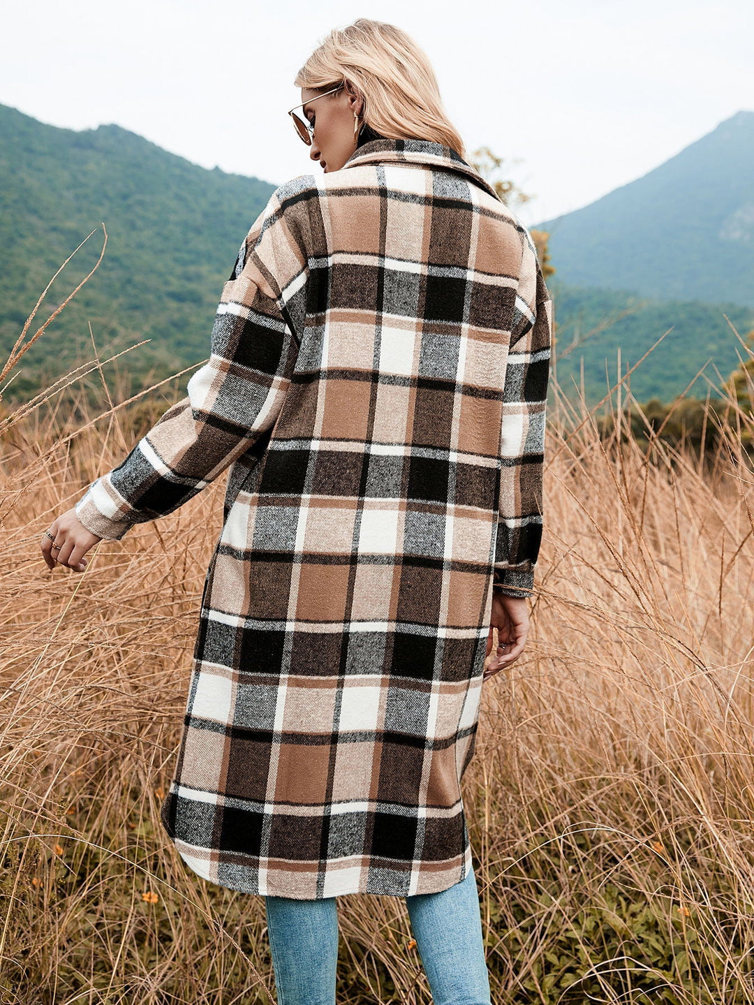 MAREN – Oversized Plaid Flannel Coat