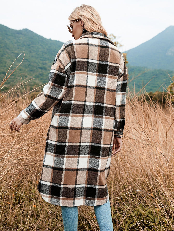 MAREN – Oversized Plaid Flannel Coat