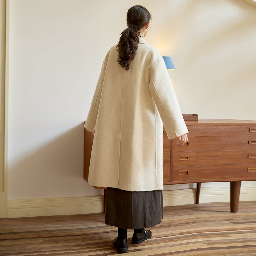 BAKD - Women's Wool Wrap Coat with Tie Belt