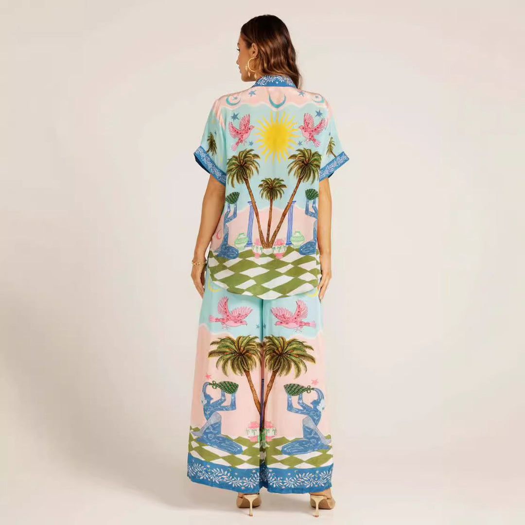 LUORA - Women's Tropical Print Lounge Set