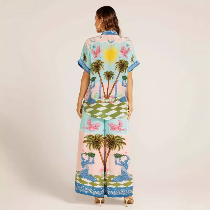 LUORA - Women's Tropical Print Lounge Set