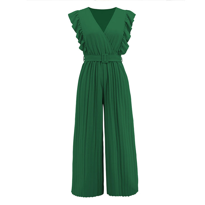 JEAN - Women's High-Waist Wide-Leg Sleeveless Jumpsuit