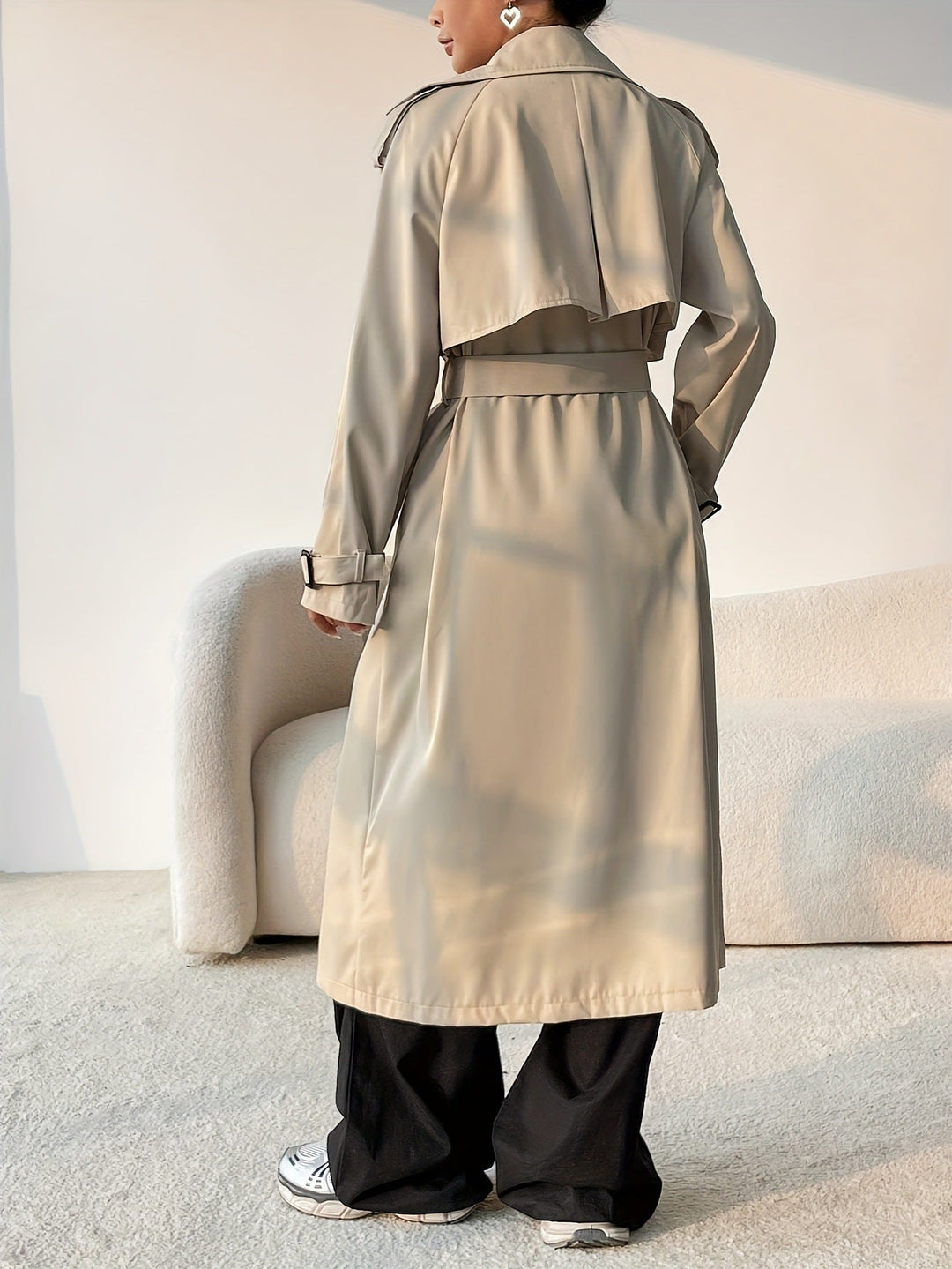 LAY - Classic Belted Trench Coat for Women