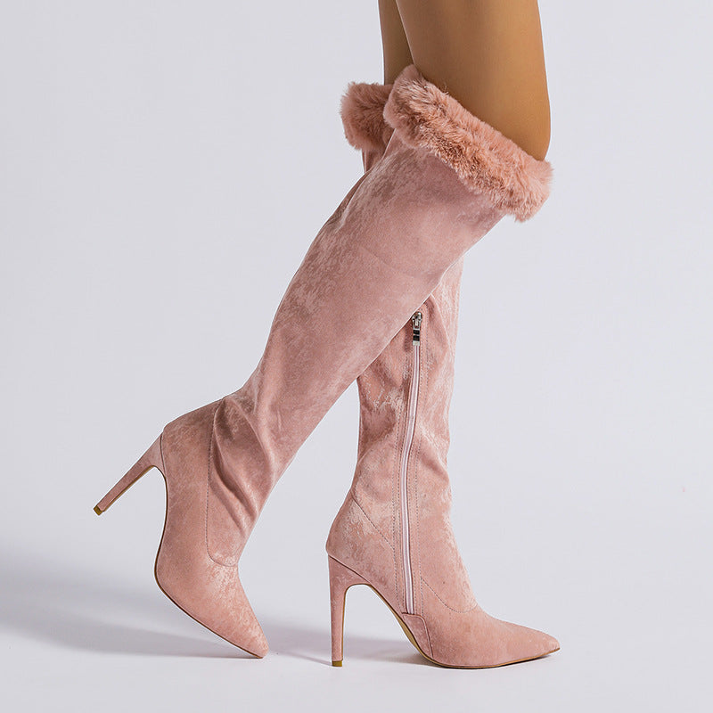 VALENTINA – Over-the-Knee Faux Suede Stiletto Boots