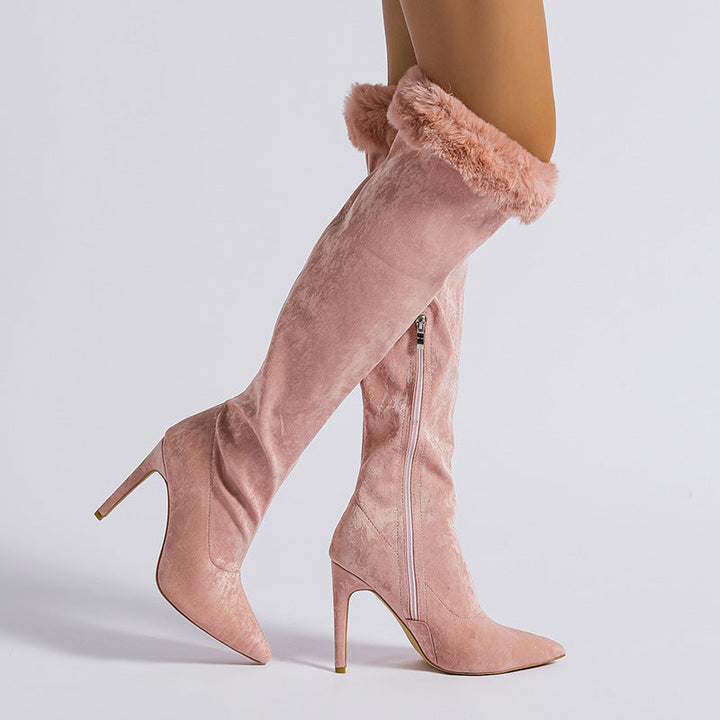 VALENTINA – Over-the-Knee Faux Suede Stiletto Boots