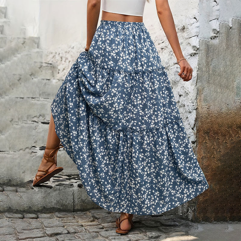 DAINA – Floral Maxi Skirt with High Waist