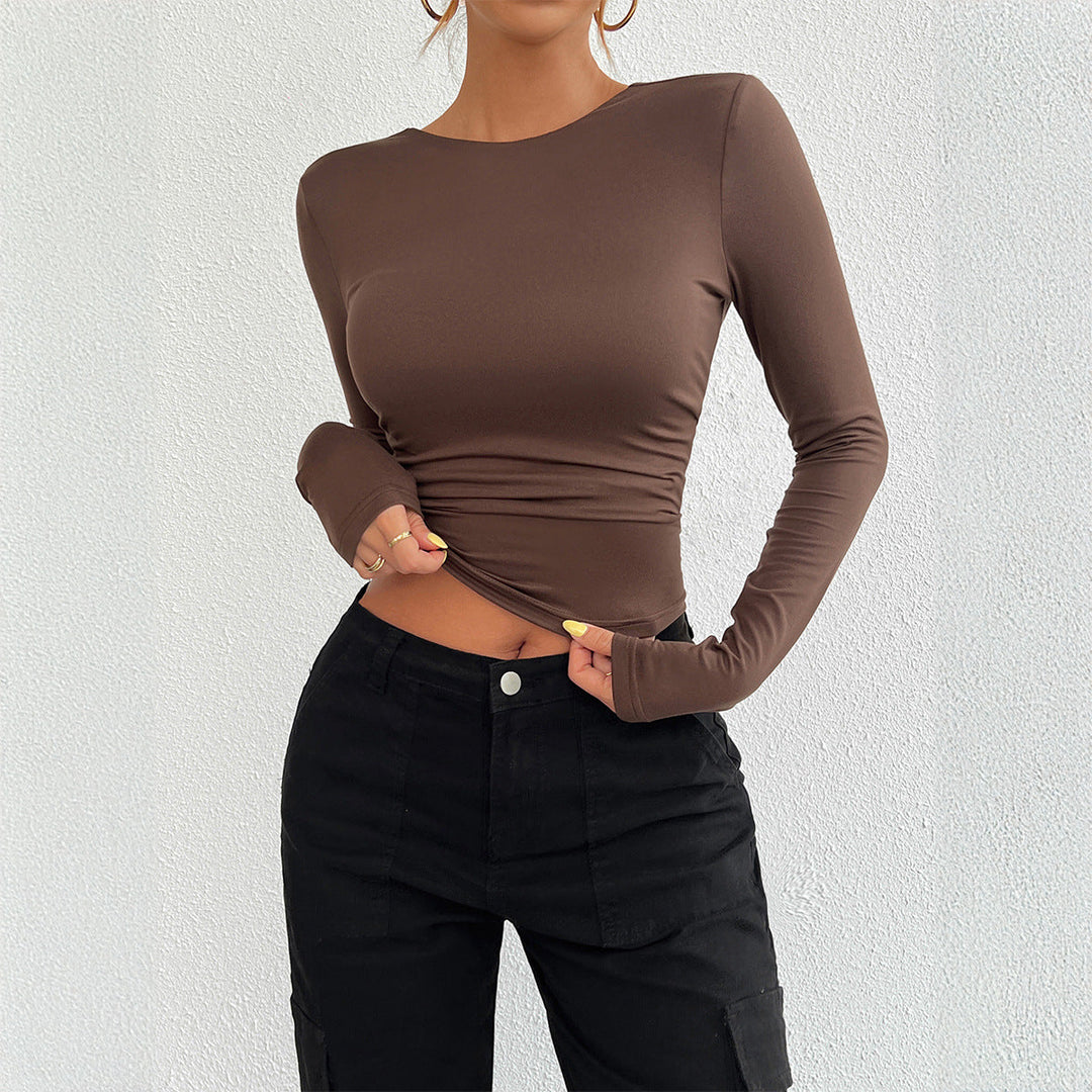 IRIS – Women's Open Back Long Sleeve Crop Top