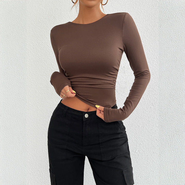IRIS – Women's Open Back Long Sleeve Crop Top