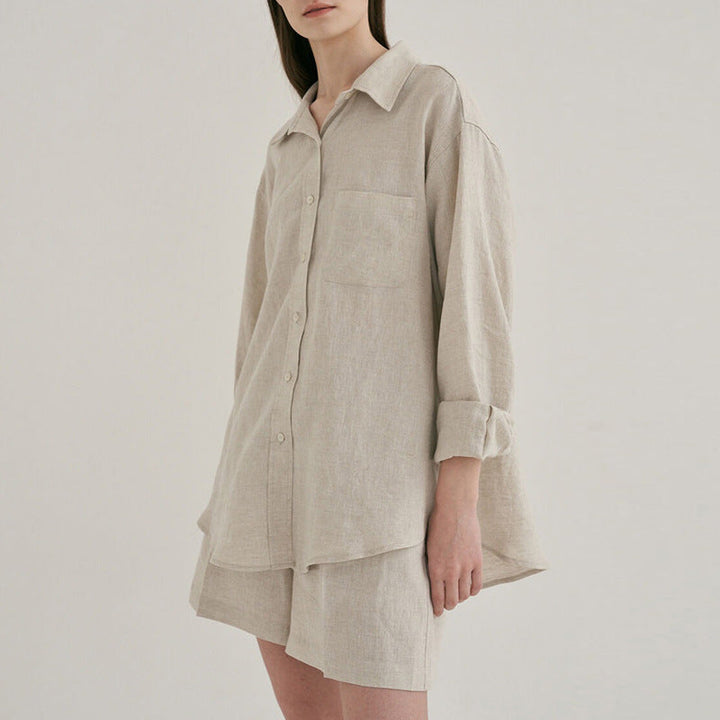 KIRSTEN - Women's Linen Shirt & Shorts Set