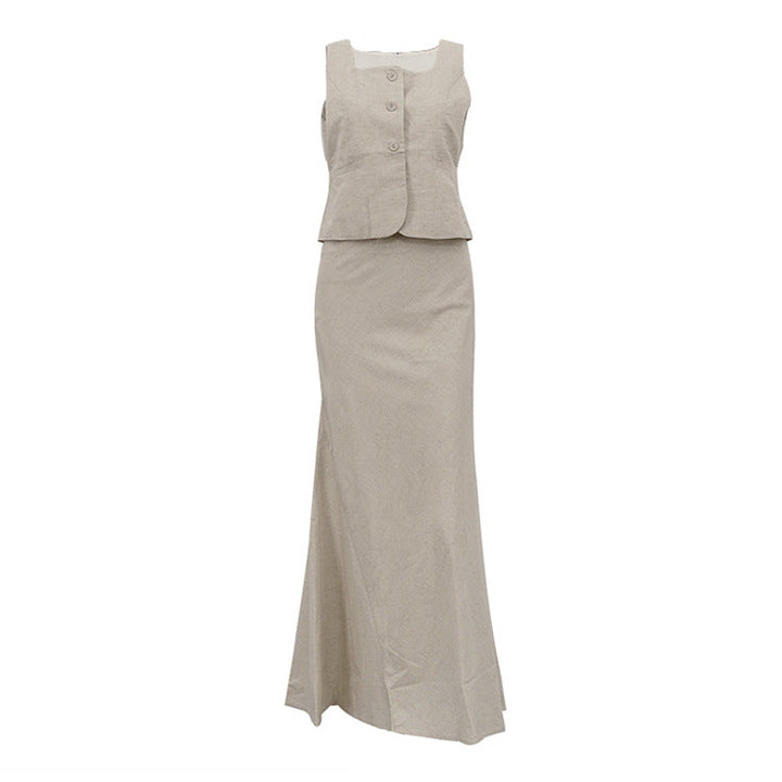 LIANS – Sleeveless Vest and Maxi Skirt Set