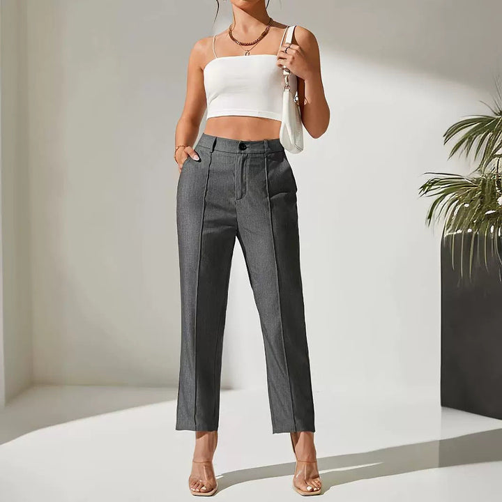LACHLAN – High-Waist Straight-Leg Pants