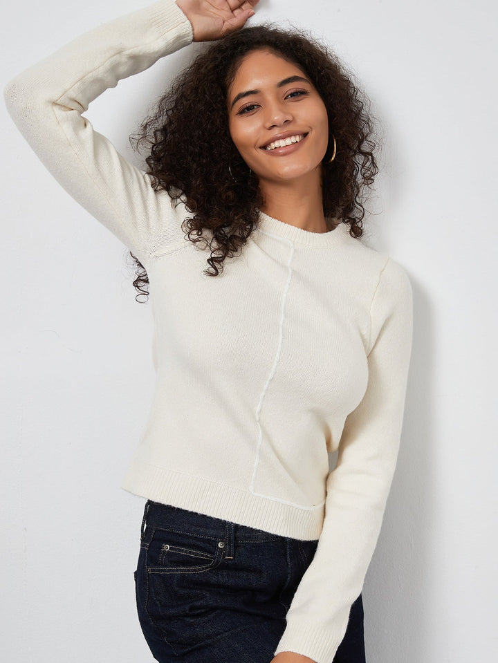 LIVIA – Fitted Long Sleeve Knit Sweater