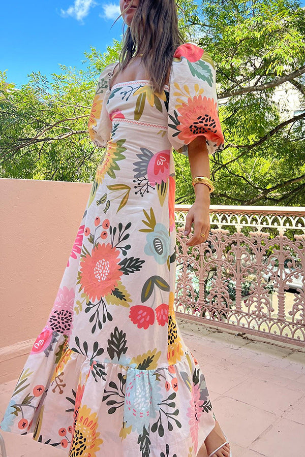 MAREN – Puff Sleeve Maxi Dress