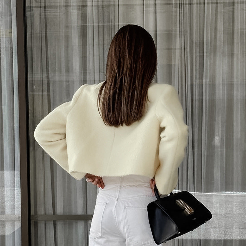 ELOISE - Women's Cropped Button-Up Jacket