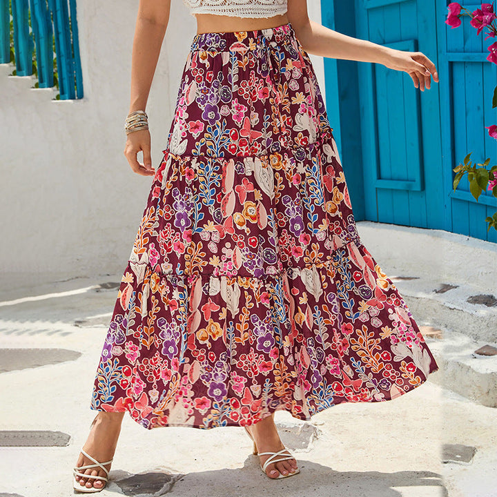 NEVEAH –  Bohemian Floral Maxi Skirt
