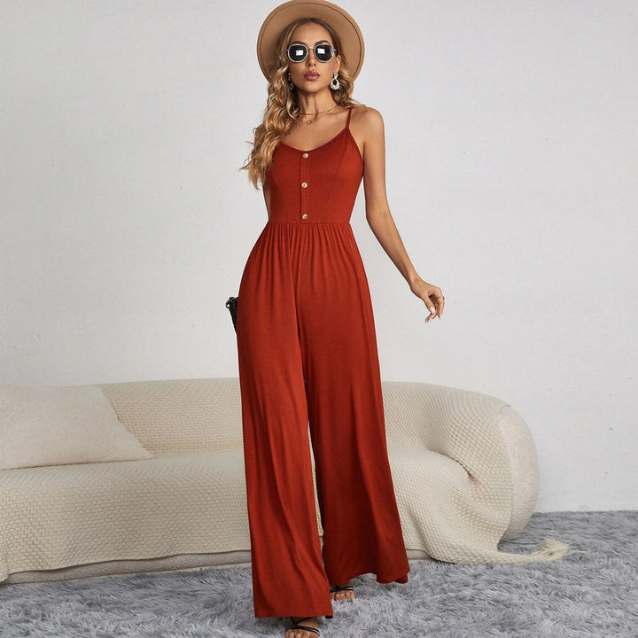 FARREN - Buttoned Wide-Leg Jumpsuit