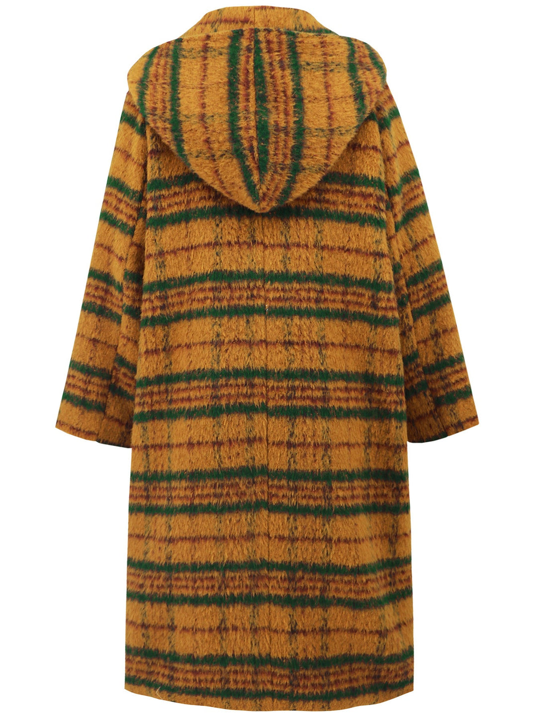 FIONA - Women's Plaid Hoodie Coat with Toggle Closure