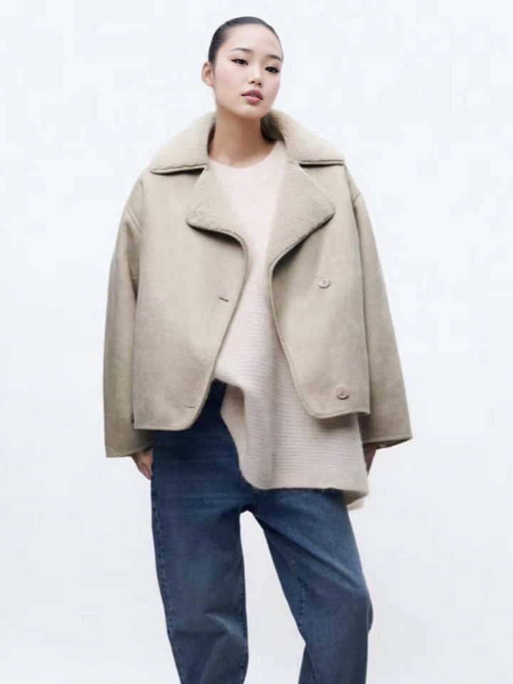 KLAIR - Women's Oversized Vegan Shearling Jacket